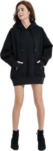 Sweat à capuche oversize pour femme avec logo personnalisé en impression en relief, style streetwear décontracté à épaules tombantes, avec capuche brodée, confortable pour filles - Product Image 4