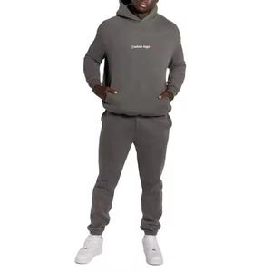 Jersey de mezcla de algodón de talla grande para hombre, Sudadera con capucha bordada de gran tamaño con logotipo personalizado básico - Product Image 3