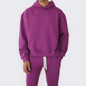 Conjunto Deportivo Morado para Hombre, Cómodo, 100% Algodón, Pantalones Deportivos con Capucha, Estilo Jogger, para Gimnasio, Correr y Descansar - Product Image 4