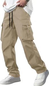 American style high street multi pocket workwear pants for <b>men's</b> new trendy loose straight leg versatile casual <b>long</b> pants - Product Image 4