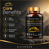 Kapsul Vegan Organik Shilajit Himalaya, Penambah Energi Murni & Pendukung Imunitas 600mg untuk Pria Wanita Dewasa