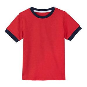 OEM/ODM personnalisé 100% Tissu tricoté en pur coton peigné T-Shirt léger à manches courtes de longueur régulière pour garçons - Product Image 5