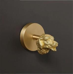 Single Hook With Golden Plating Best for Home Decorative Brass Dog Head Shape Hooks for Coat and Bags - Product Image 2
