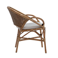 Chaise ronde en bambou de style classique avec dossier en rotin tissé à la main et assise en rotin. Quantité minimale de commande est faible