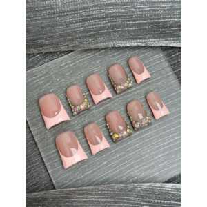 Uñas Postizas Francesas Color Rosa Cristal, Diseño Elegante y Chic para Entusiastas del Nail Art - Product Image 1