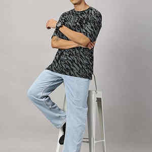 T-shirt en tissu éponge à séchage rapide, coupe classique, confortable, tendance streetwear, nouvelle collection - Product Image 4