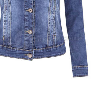 Nouvelle veste en jean d'hiver pour femmes, 100% coton, respirante, écologique, coupe-vent, boutons recouverts de tricot, vente en gros - Product Image 4