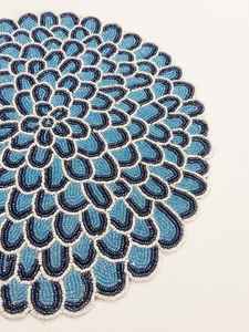 <b>Beaded</b> <b>Placemat</b> Handmade Round Charger for Luxury Dining & Holiday Decor Unique Piece Handmade <b>Beaded</b>, <b>Placemat</b>, Housewarming - Product Image 4