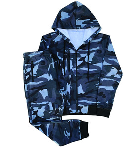 Camo imprimé hiver lourd unisexe survêtement nouveauté sport costume à capuche - Product Image 2