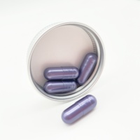 Capsules vides végétariennes HPMC violet nacré, sans TiO, halal, personnalisables avec logo, pour usage pharmaceutique