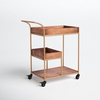Chariots de bar en métal au design unique en laiton AK Cuivre fini avec roues de chariot de haute qualité en verre à 2 niveaux pour meubles d'hôtel/de bar