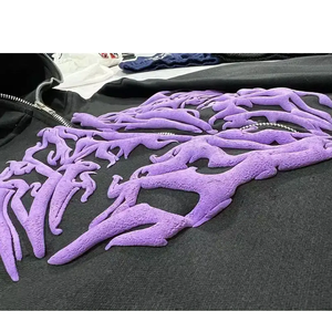 Trending Custom Zip up Hoodie Acid Wash 100% Cotton Vintage Puff Printing Hoodie Oversized Heavyweight Men Hoodies y sudaderas - Product Image 3