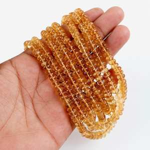 Perles de pierres précieuses Rondelle à facettes en citrine naturelle de qualité supérieure pour la fabrication de bijoux 6-7mm brins de pierre de citrine en gros meilleur prix - Product Image 5
