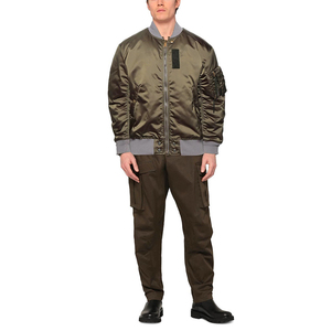 เสื้อแจ็กเก็ตเบสบอลผ้าแคนวาสสำหรับผู้ชายเสื้อกันลมคอตั้งปักด้วยผ้าซาตินสำหรับใส่วิ่ง - Product Image 1