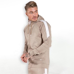 Sudadera con capucha y cremallera completa con logotipo personalizado de Punk de peso pesado, ropa de calle de gran tamaño en blanco, sudaderas con capucha recortadas para hombre, chándales - Product Image 5