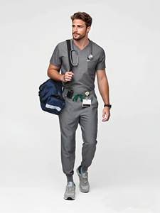 Aqtq ชุดขัดผิวสำหรับพยาบาลชุดผ่าตัดผ้าฝ้าย100ชุดยูนิฟอร์มโรงพยาบาลสำหรับผู้ชาย - Product Image 2