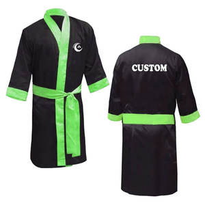 2025 superventas profesional negro y verde bata de boxeo MMA vestidos de artes marciales para hombres adultos - Product Image 3