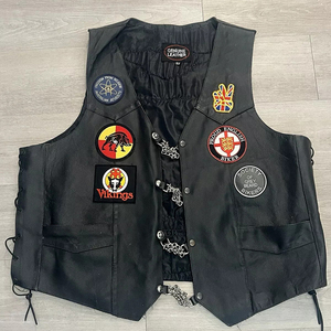 Vintage en cuir véritable moto en cuir patchs USA Biker gilet hommes Top qualité sur mesure nouveau Style 2025 gilets personnalisés - Product Image 2