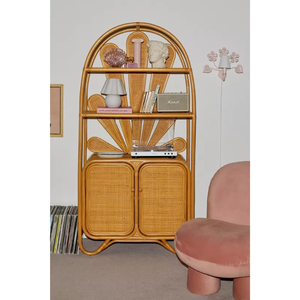 Venta al por mayor Art-deco Rattan Bloom Estante de almacenamiento Único Gabinete de sala de estar Hecho a mano de artesanos vietnamitas - Product Image 6