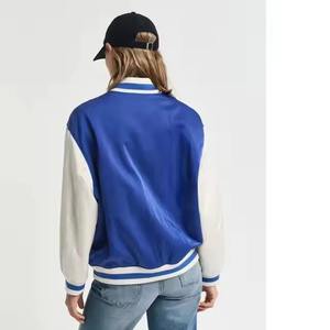 Blouson universitaire vintage personnalisé brodé, col montant, en laine respirante, style baseball oversize, streetwear tendance - Product Image 3