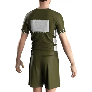 Jiu Jitsu Rashguard MMA camiseta + Pantalones para hombres brasileño Grappling Bjj boxeo Rash Guard ropa deportiva pantalones cortos de gimnasio - Product Image 6