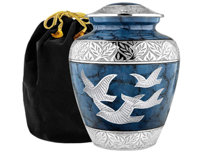 Urne funéraire en métal très décorative fournitures de décoration funéraire urnes de cendres gravées pour cendres humaines adultes tenant - Product Image 4