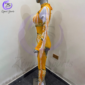 Couleur jaune manches complètes Highland qualité bon fournisseur entièrement personnalisé fait nouveau Performance à la mode porter Majorette uniforme - Product Image 3
