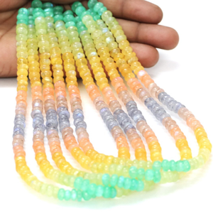 Cuentas Redondas Lisas de Piedra Lunar Arcoíris Natural, 6-9 mm, Cuentas Redondas Lisas de Piedra Lunar Arcoíris Multicolor, Calidad AAA - Product Image 3