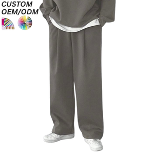 Pantalon décontracté et professionnel pour homme grande taille, coupe ample, taille mi-haute, avec cordon de serrage, imprimé, en coton écologique, infroissable et respirant - Product Image 1