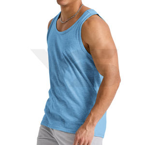 Direct de l'usine de haute qualité 100% coton Muscle Fit débardeur pour hommes Logo personnalisé respirant sans manches hauts d'entraînement pas cher - Product Image 6