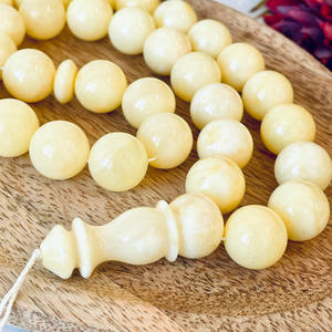 ลูกประคำอำพันขาวธรรมชาติ, ลูกประคำอำพันขาวสำหรับชาวมุสลิม, ขนาดเม็ด 14 มม. - Product Image 3
