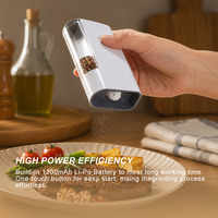 Mini moulin à épices électrique rechargeable portable avec meule en céramique, batterie 1200 mAh, type C, moulin à sel et à poivre pour le camping et le barbecue