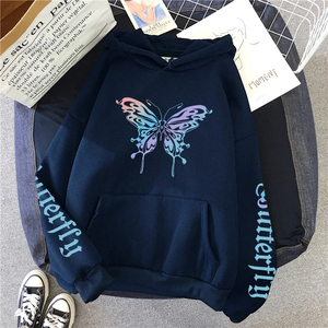 2025 nueva llegada mujer mariposa impresa Sudadera con capucha toda la temporada diario Casual moda sudaderas con capucha hogar al aire libre comodidad pulóver - Product Image 2