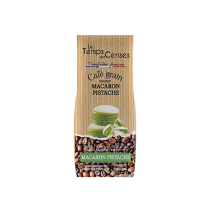 Le Temps des Cerises Pistachio Macaron Chicchi di Caffè 225g (7.9 oz) – Tostatura Francese, Certificato IFS, Caffè Gourmet Premium - Product Image 1