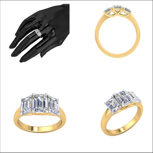 Anillo de diseño clásico de oro de 18 quilates para mujer con 5Cts VS Clarity Lab Grown Diamond EF Color Jewelry - Product Image 2