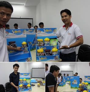 Milkita ชั้นวางกระดาษวางจอแสดงผลชั้นวาง BMP-Display,ที่กำหนดเองสีร้านค้าปลีกโลโก้ที่กำหนดเองโปรโมชั่นที่ทำด้วยมือ - Product Image 5