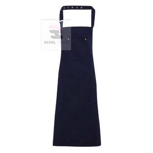 Delantal de algodón cómodo al por mayor delantales de barbero impermeables para hombres y mujeres hechos de tela vaquera y cuero - Product Image 5