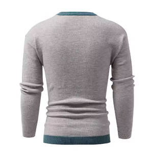 Qualité supérieure basique hommes sweat couleur unie col rond coton pull sweat pour sweat 2025 - Product Image 3