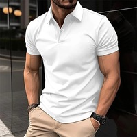 Polo de golf pour homme en tissu de coton et de bambou de qualité supérieure, brodé, coupe classique, séchage rapide