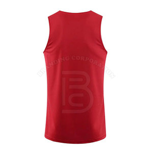 Camiseta de baloncesto cosida de baloncesto personalizada, camiseta roja de secado rápido para hombre - Product Image 3