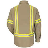 Camiseta de Seguridad Unisex de Manga Larga con Logotipo Personalizado, Ligera, de Secado Rápido, Antiarrugas, Ignífuga, Reflectante y de Alta Visibilidad, 100% Algodón