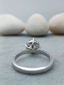 Custom Fancy Solitaire Engagement Wedding Party Ring VVS Diamond 100% Satisfaction Guaranteed 14k 18k Gold 925 Silver GIA - Product Image 3