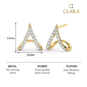 CLARA Pendientes de Aro Huggies de Plata de Ley 925 con Patrón de Letras Religiosas, Baño de Rodio, Opciones en Oro de 14k, Oro de 18k y Oro Rosa, con Perla - Product Image 6