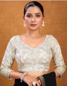 Exclusiva Ropa Étnica sin esfuerzo Premium Ready-Wear Diseñador Blusa Colección Banarasi Seda Elegante Vintage Fashion Element - Product Image 1