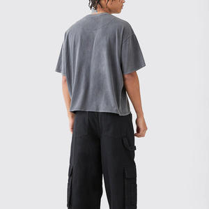 Camiseta de Lona para Hombre, 100% Algodón, Lavado Ácido, Corte Regular, Personalizable con Logotipo, Impresión Digital, Diseño Sólido - Product Image 2