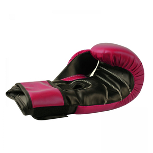 Gants de boxe professionnels personnalisables en cuir PU rose pour l'entraînement et le sparring, durables, respirants et anti-humidité - Product Image 1