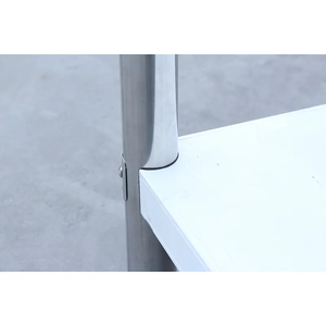 201/304 स्टेनलेस स्टील तीन स्तरीय वर्कबेंच बैक पैनल पैर 800x600x600xh80 0/850/900 + 100 मिमी खाद्य वाणिज्यिक इस्पात निर्माण - Product Image 5