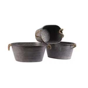 Nouveau Design Antique forme personnalisée jardinières de grande taille galvanisé plantes conteneur pour la maison accessoire salon décor plantes Pot - Product Image 1