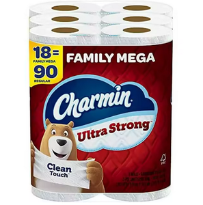 NUEVO Papel Higiénico Ultra Fuerte, Suave, Desechable y Lavable, Clean Touch, Mega Rollos Familiares, Paquete de 18 Rollos Estándar - Product Image 1