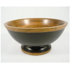 Bol de service profond en bois noir de conception de diamant pour l'usage élégant de portion de nourriture - Product Image 5